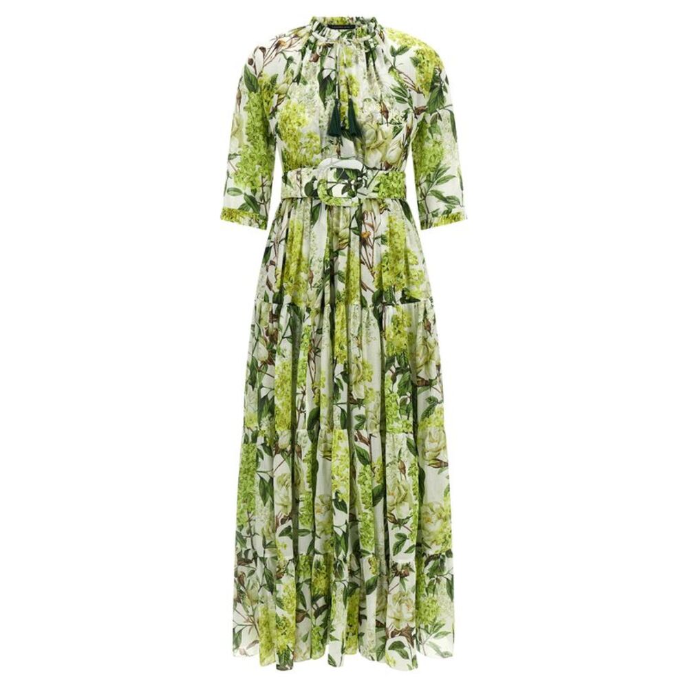 SAMANTHA SUNG Bicolor Cotton Long Women's Dress
